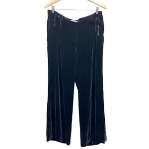 ADEC2 black velvet wide leg high waist pants size 10